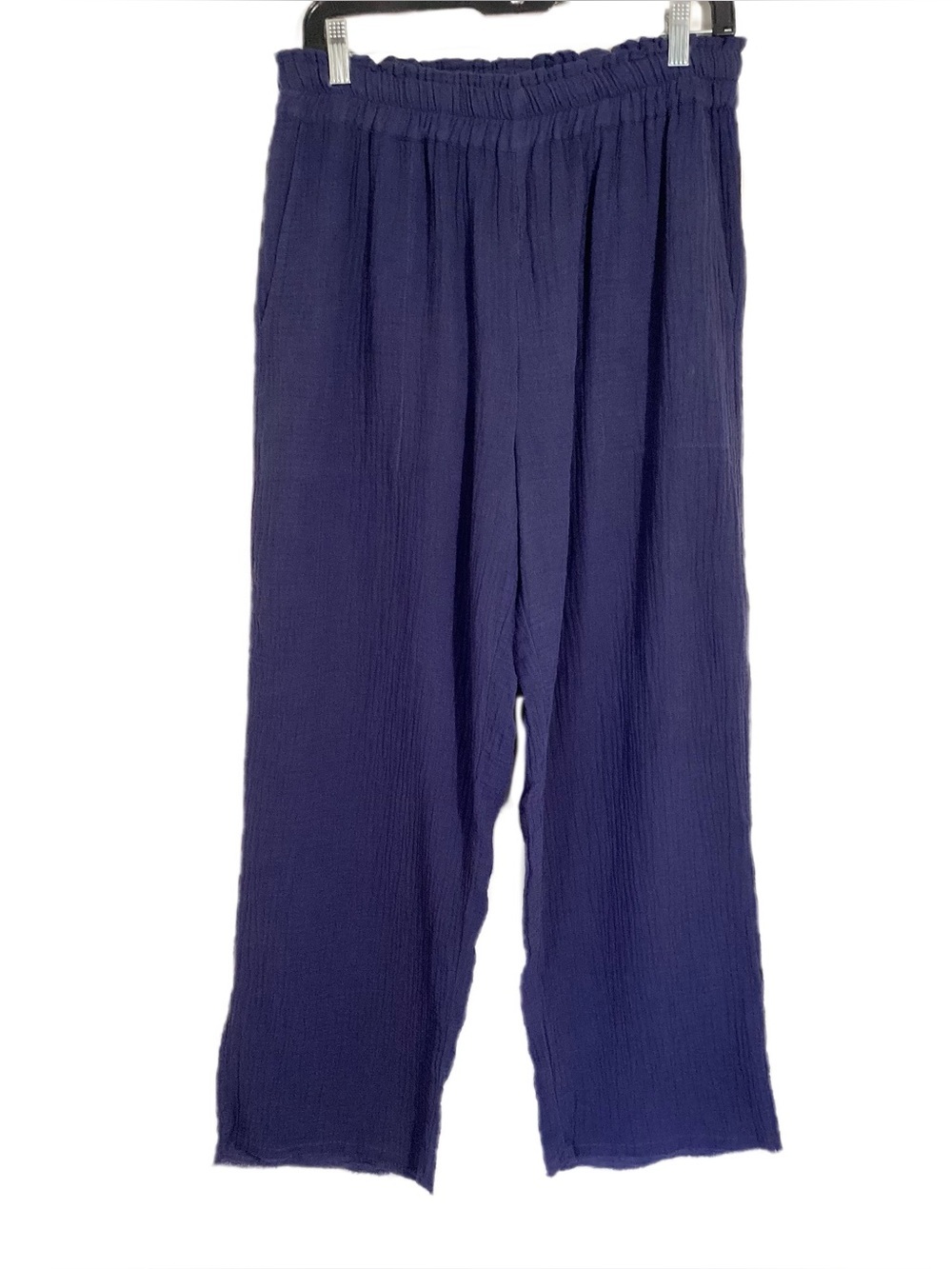 Rails Leon Crop Pants Size L Admiral Blue Cotton Gauze